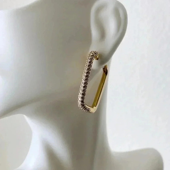 SQUARE Hoops Earrings - Picture 2 of 3